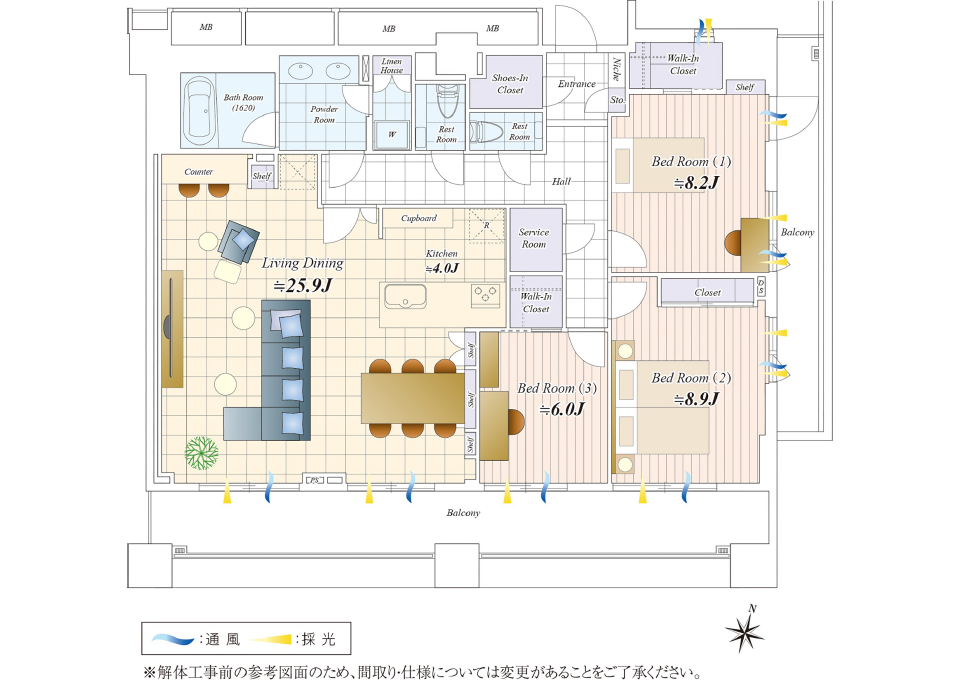 テラス渋谷美竹の間取り図（THE BRIDGE株式会社作成）