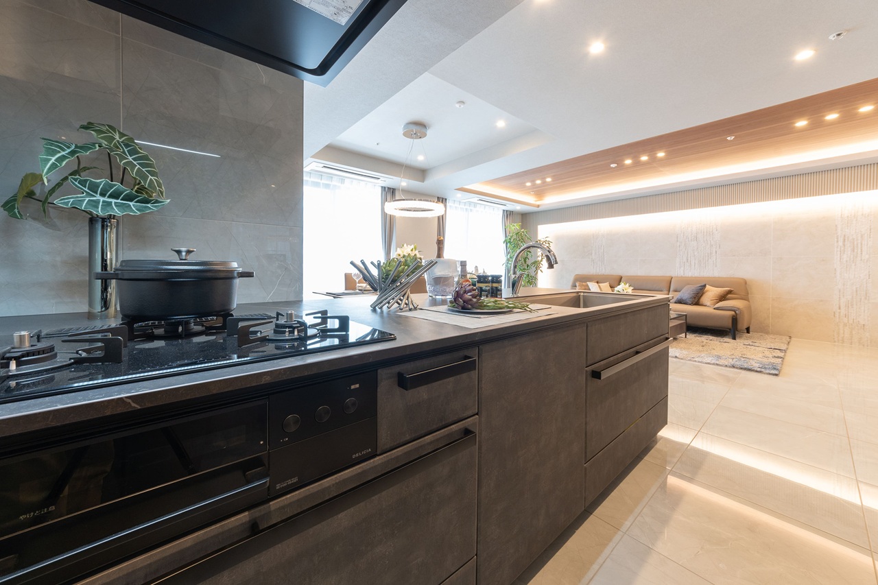 テラス渋谷美竹のダイニングキッチンの写真（THE BRIDGE株式会社撮影）